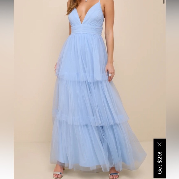 Lulus Dresses & Skirts - Tulle and Satin gown, light blue, unworn. Purchased from Lulus